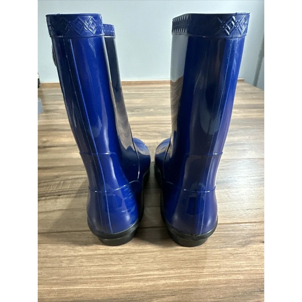 UGG Women's Glossy Rubber‎ Shaye Blue Waterproof Rain Boots Size 10